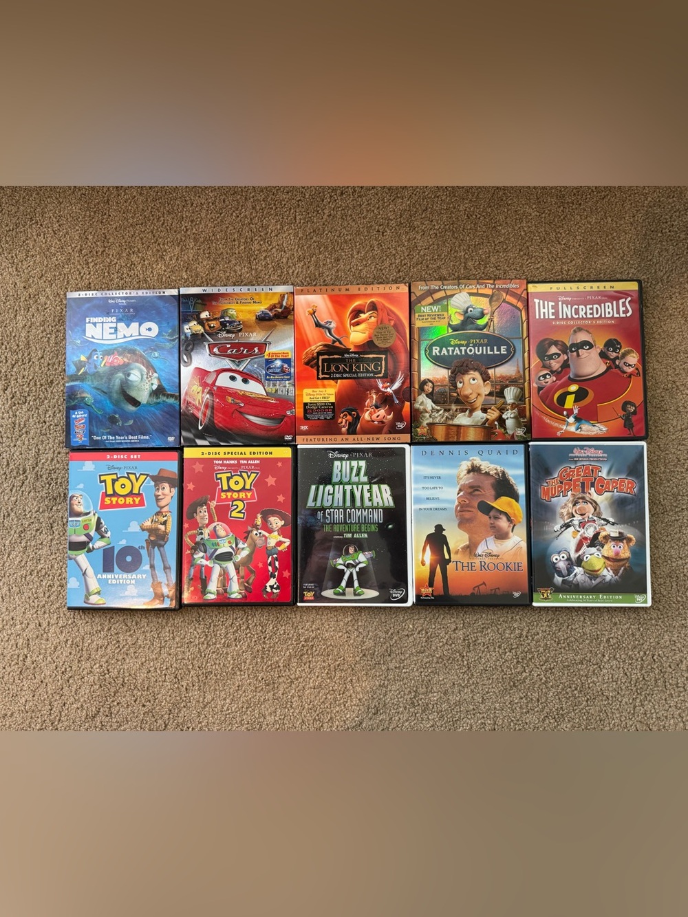 Disney PIXAR 10 DVD Lot Toy Story 1&2/Cars/Lion King/Incredibles/Nemo & More